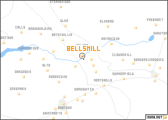 map of Bells Mill