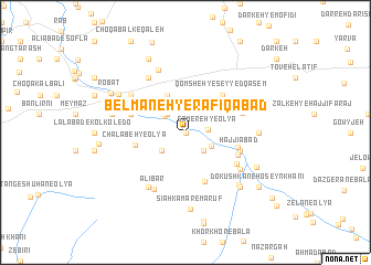map of Belmāneh-ye Rafīqābād