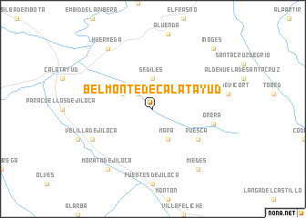 map of Belmonte de Calatayud