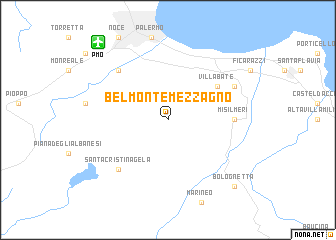 map of Belmonte Mezzagno