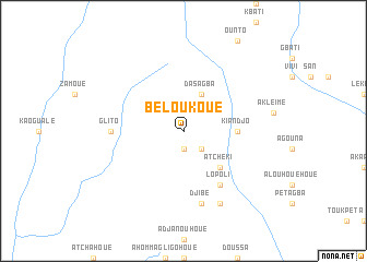 map of Béloukoué