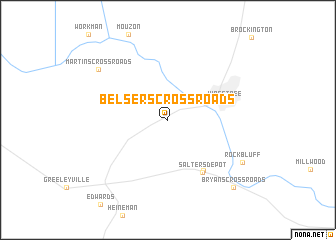 map of Belsers Crossroads