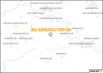 map of Belsőperegitanyák