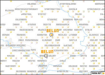 map of Běluň