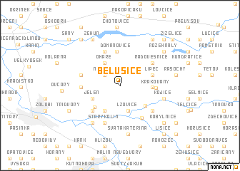 map of Bělušice