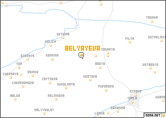 map of Belyayeva