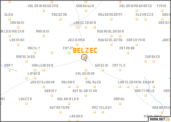 map of Bełżec