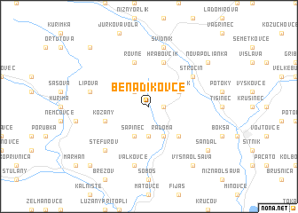 map of Beňadikovce