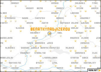 map of Benátky nad Jizerou