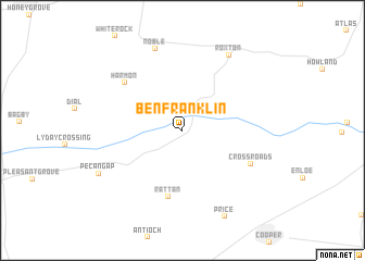 map of Ben Franklin