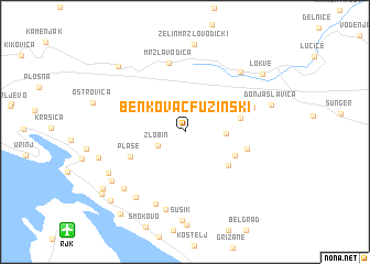 map of Benkovac Fužinski