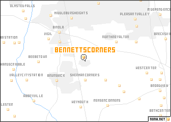 map of Bennetts Corners