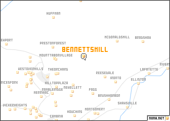 map of Bennetts Mill