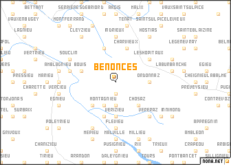 map of Bénonces