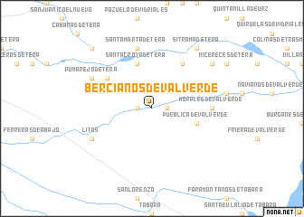 map of Bercianos de Valverde