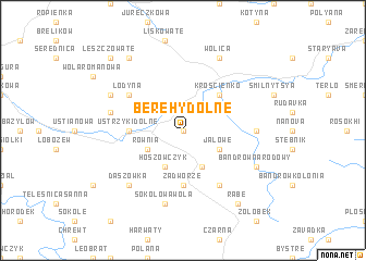 map of Berehy Dolne