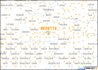 map of Bérette