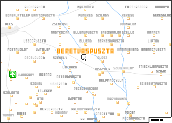 map of Beretváspuszta