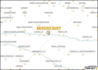 map of Bergnicourt