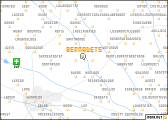 map of Bernadets