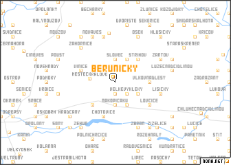 map of Běruničky