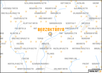 map of Berzáktanya