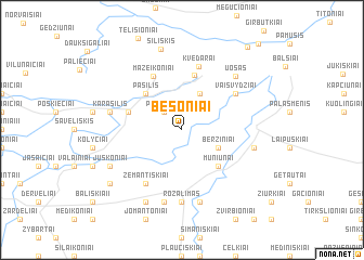 map of Bešoniai