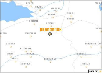 map of Beşparmak