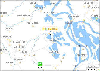 map of Betania