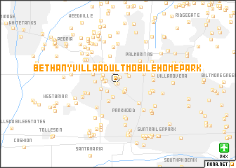 map of Bethany Villa Adult Mobile Home Park