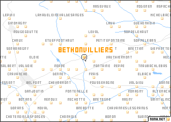 map of Bethonvilliers