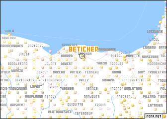 map of Béticher