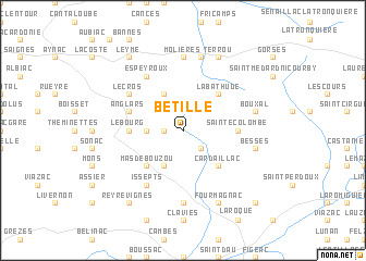 map of Bétille