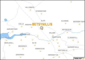 map of Betsy Willis