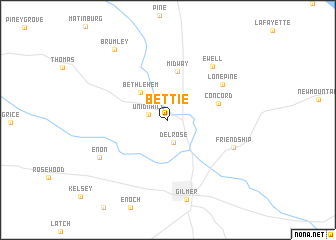 map of Bettie