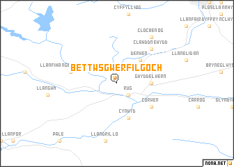 map of Bettws Gwerfil Goch