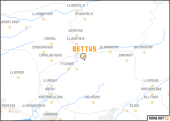 map of Bettws