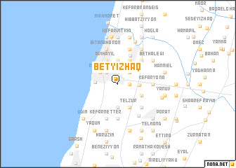 map of Bet Yiẕẖaq