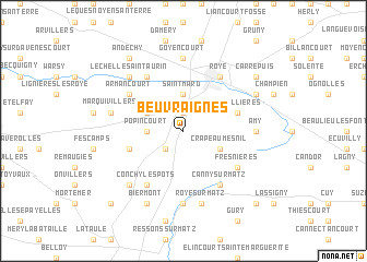 map of Beuvraignes