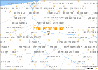 map of Beuvron-en-Auge