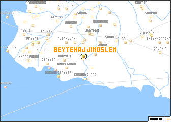 map of Beyt-e Ḩājjī Moslem
