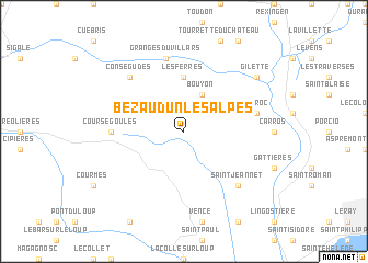 map of Bézaudun-les-Alpes