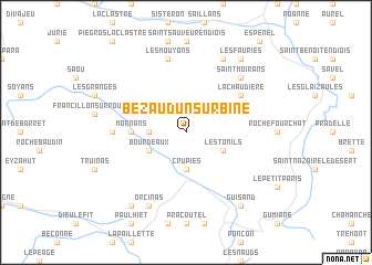 map of Bézaudun-sur-Bîne