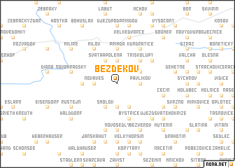 map of Bezděkov