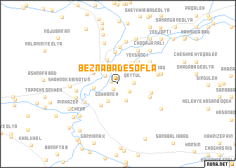 map of Beznābād-e Soflá