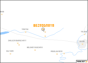 map of Bezrodnaya