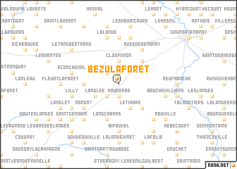 map of Bézu-la-Forêt