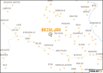 map of Bezuljak