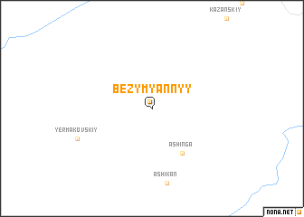 map of Bezymyannyy