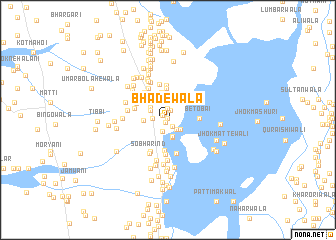 map of Bhadewāla